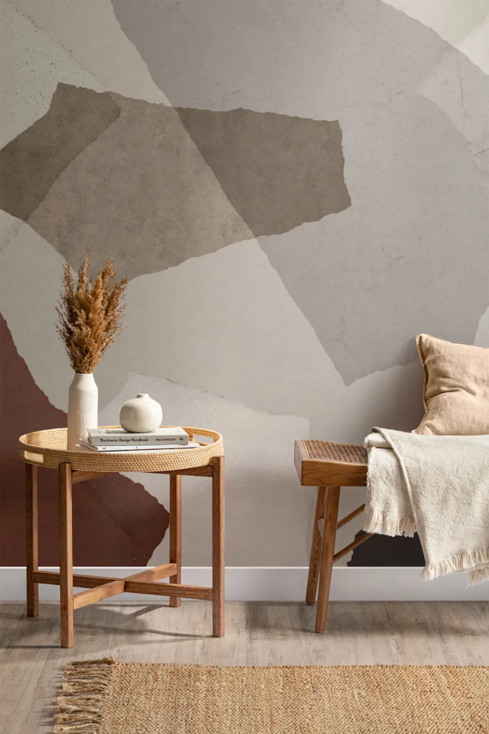 Large Neutral Terrazzo Inspired Wallpaper Mural