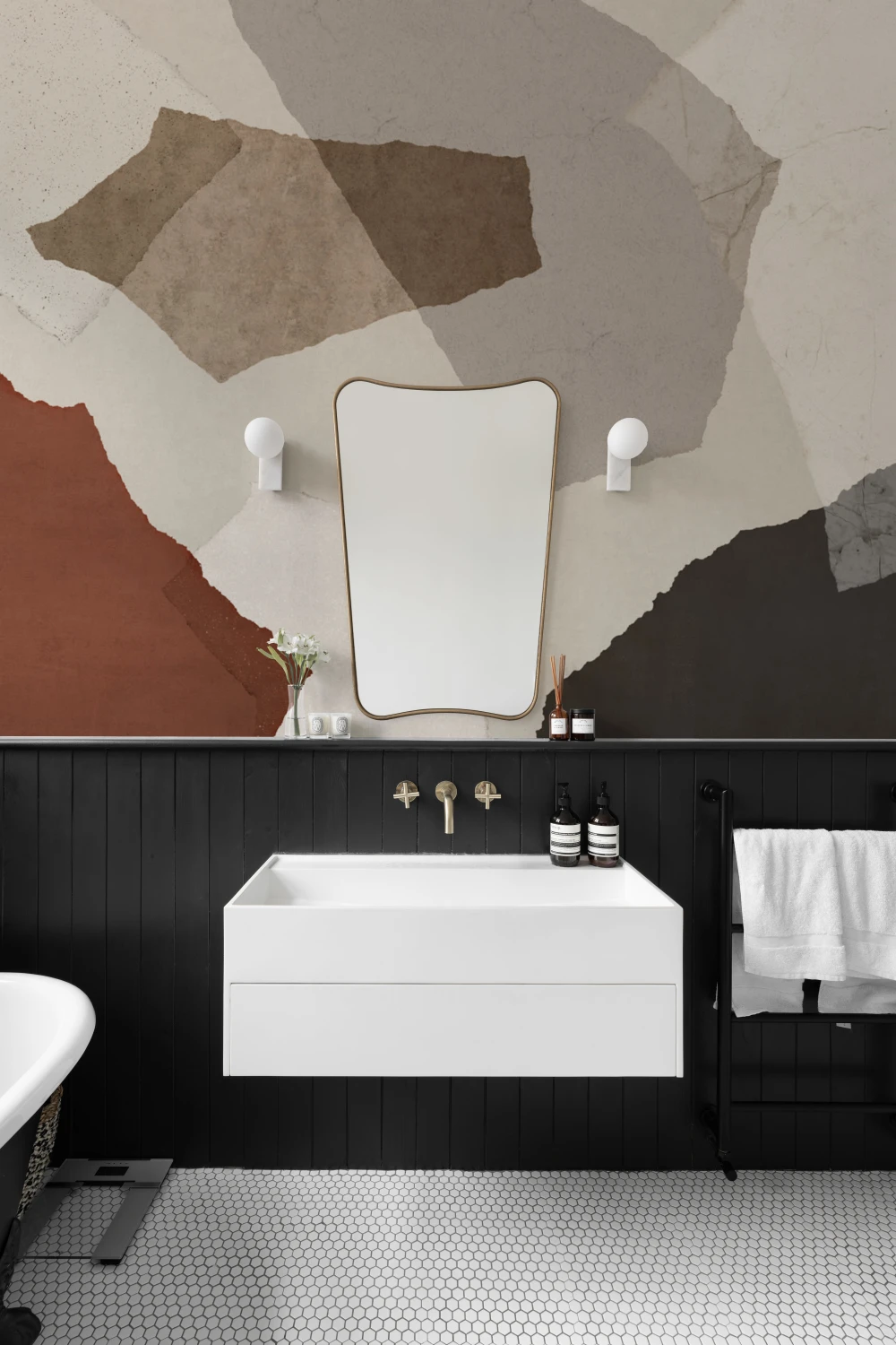 Large Neutral Terrazzo Inspired Wallpaper Mural