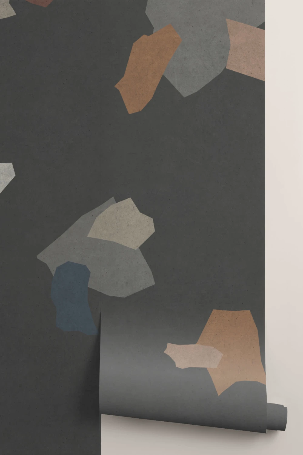 Mörk färgstark abstrakt terrazzomönster fototapet