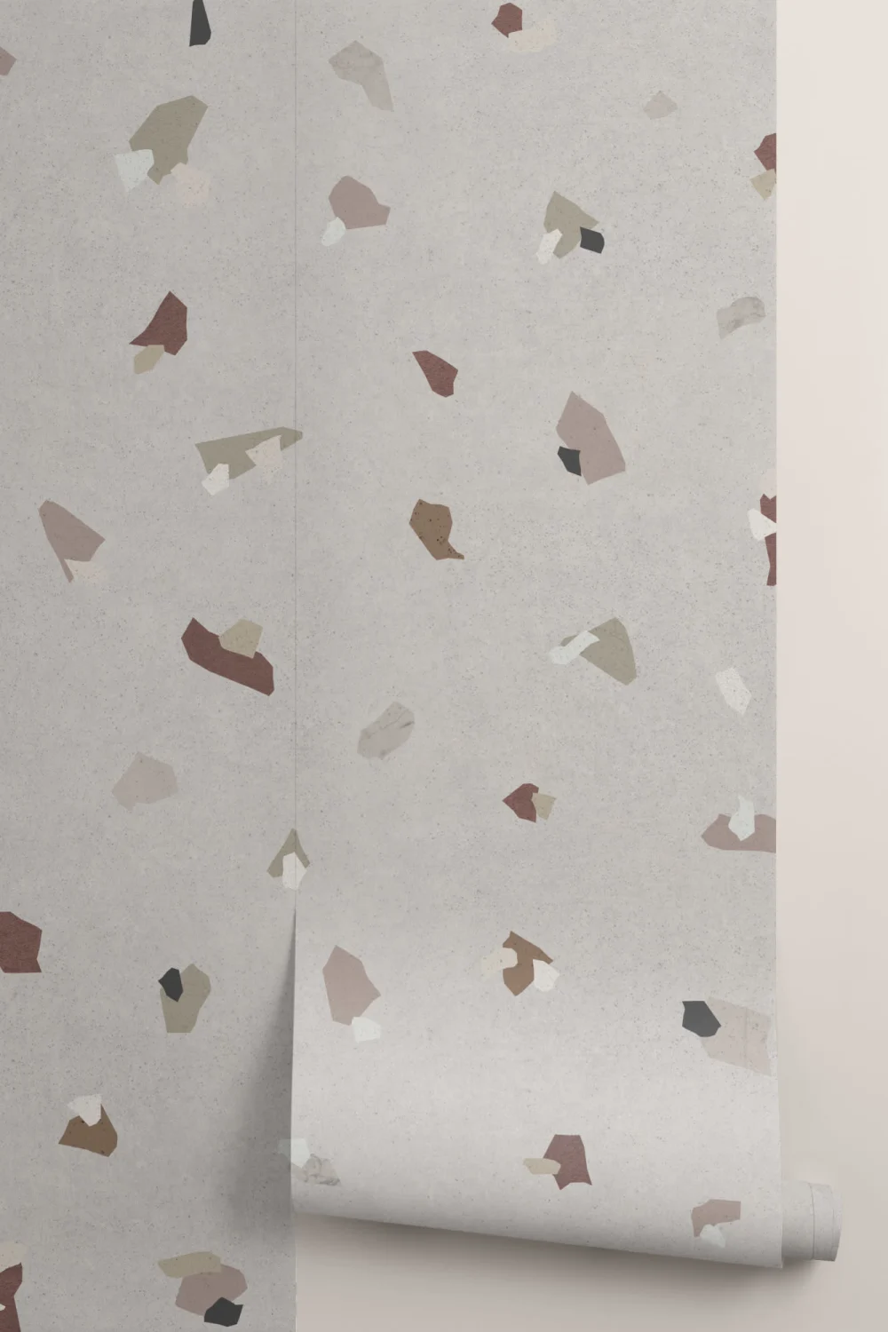 Earth Tones Terrazzo Effect Pattern Wallpaper Mural