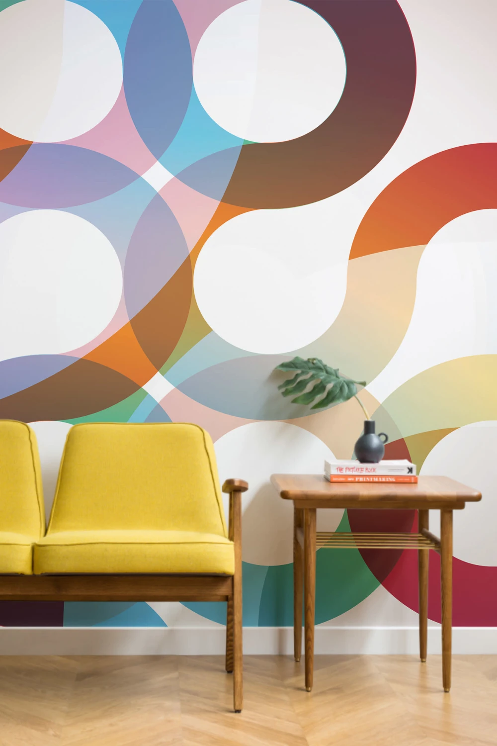 70s Retro Swirl Wallpaper Mural