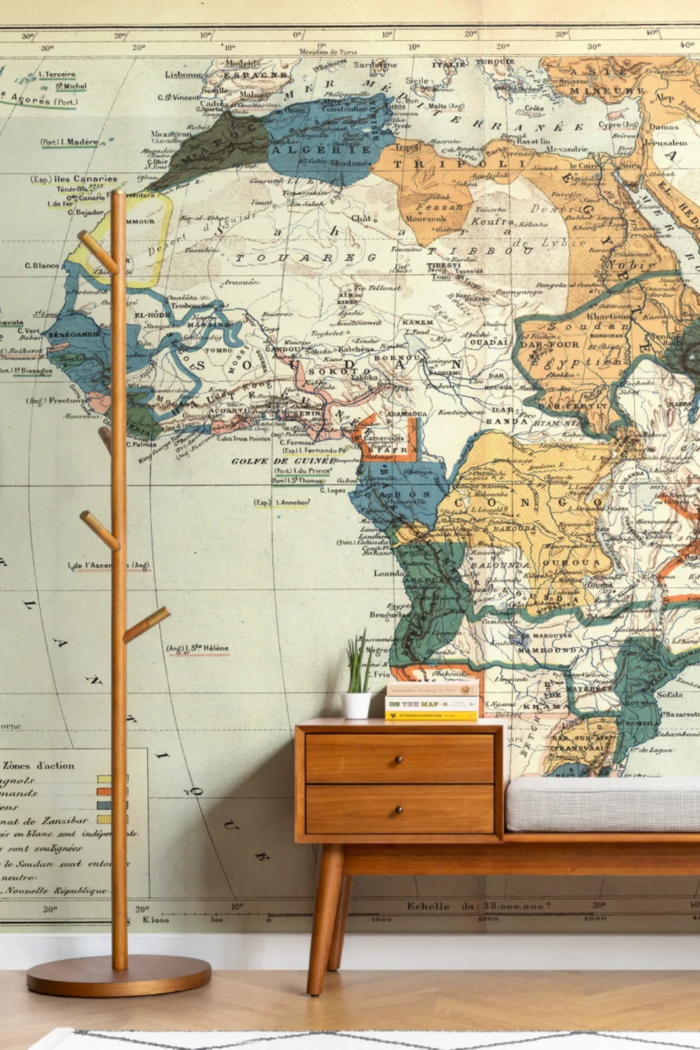Vintage afrikansk kart fototapet