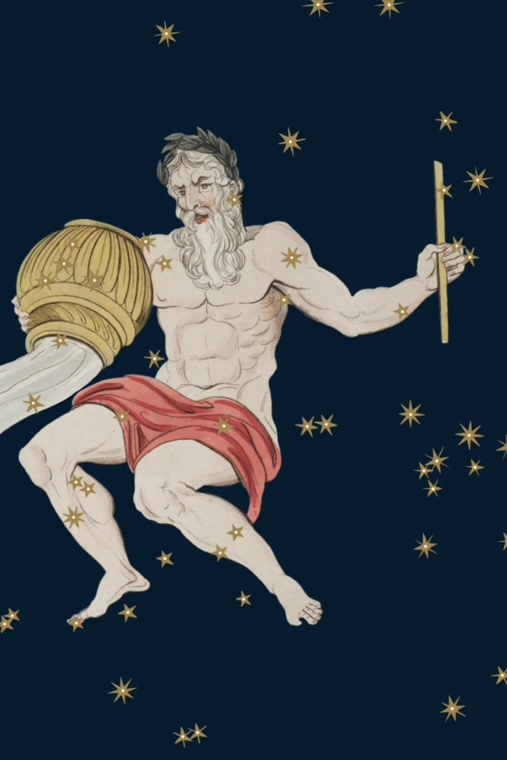 Carta da parati sui segni zodiacali illustrata del blu