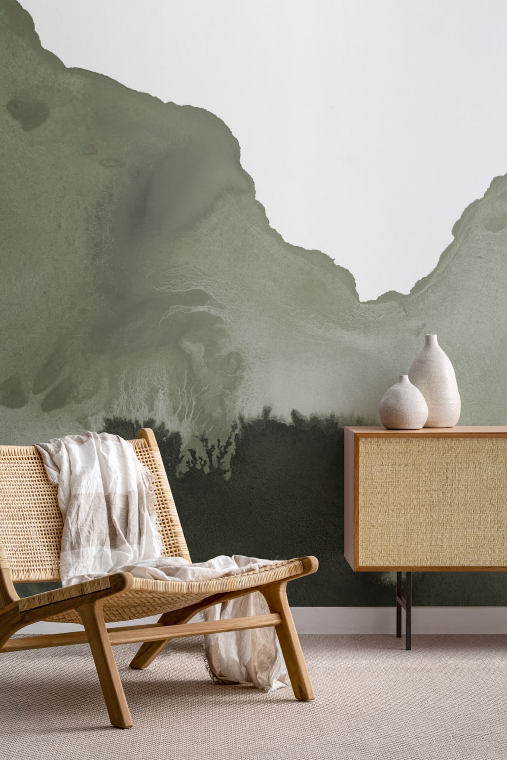 Pseudo Sage Watercolor Wallpaper Mural