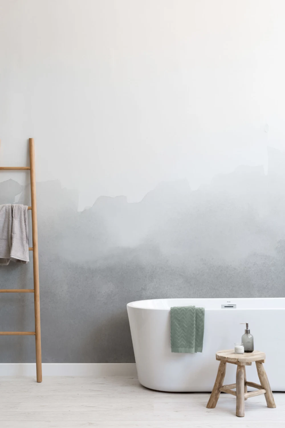 Gray Blend Watercolor Wallpaper Mural