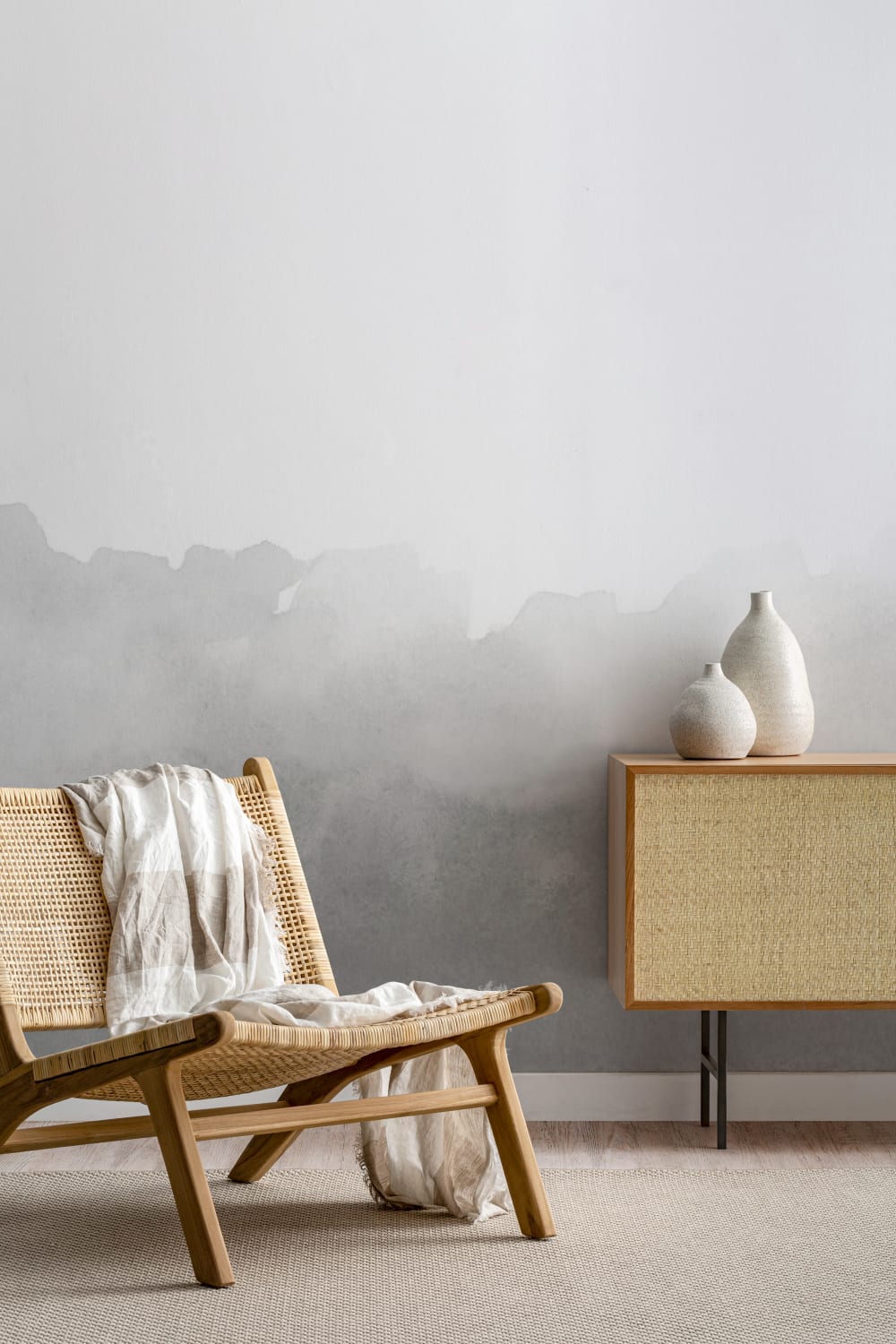 Gray Blend Watercolor Wallpaper Mural