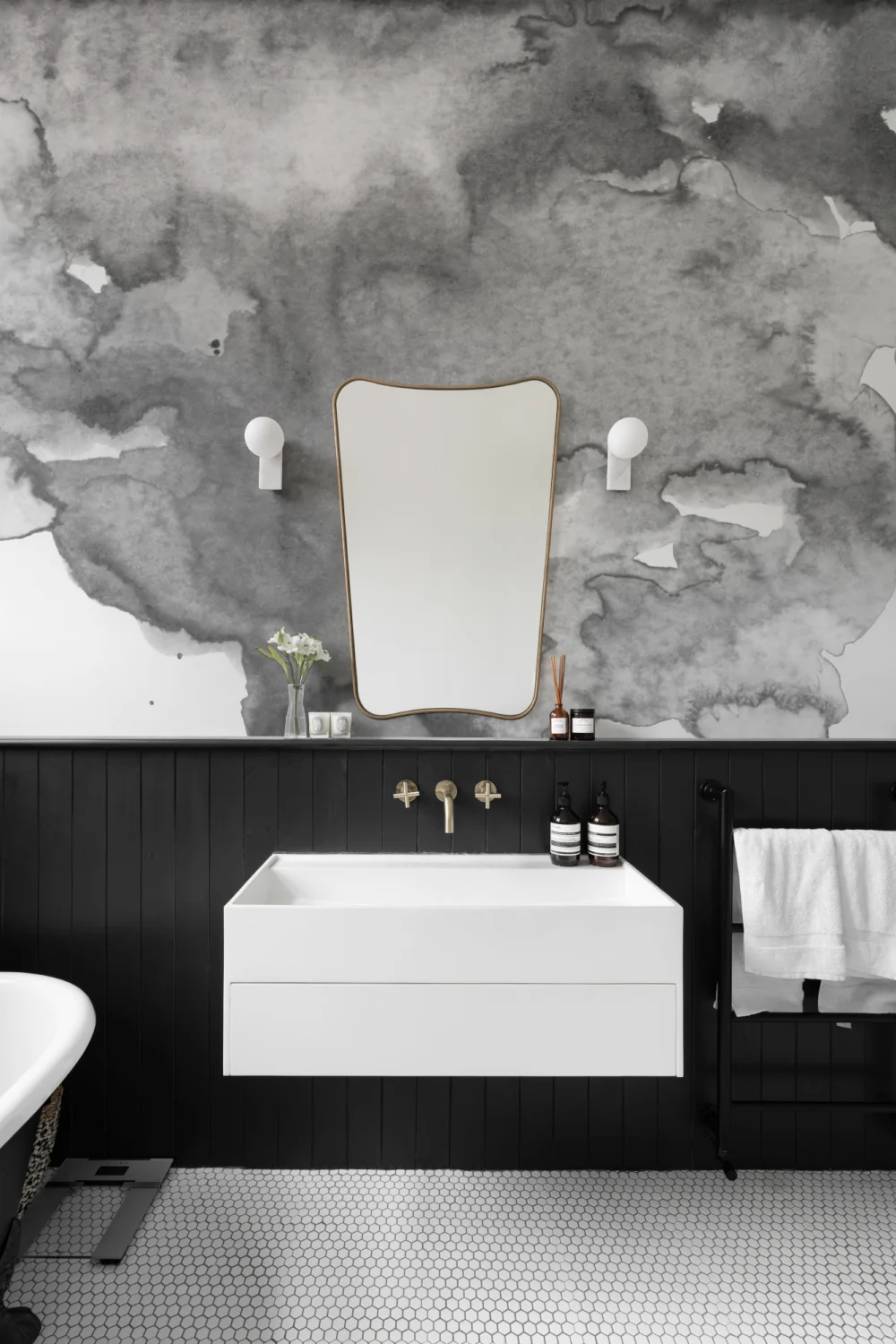 Soft Gray Watercolor Wallpaper Mural