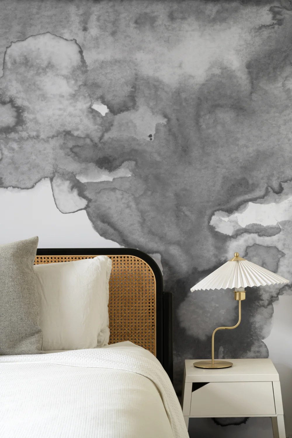 Soft Gray Watercolor Wallpaper Mural