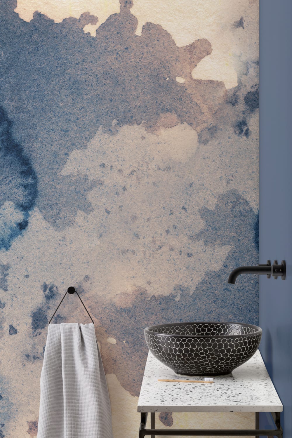 Ink Blot Watercolor Paint Wallpaper Mural