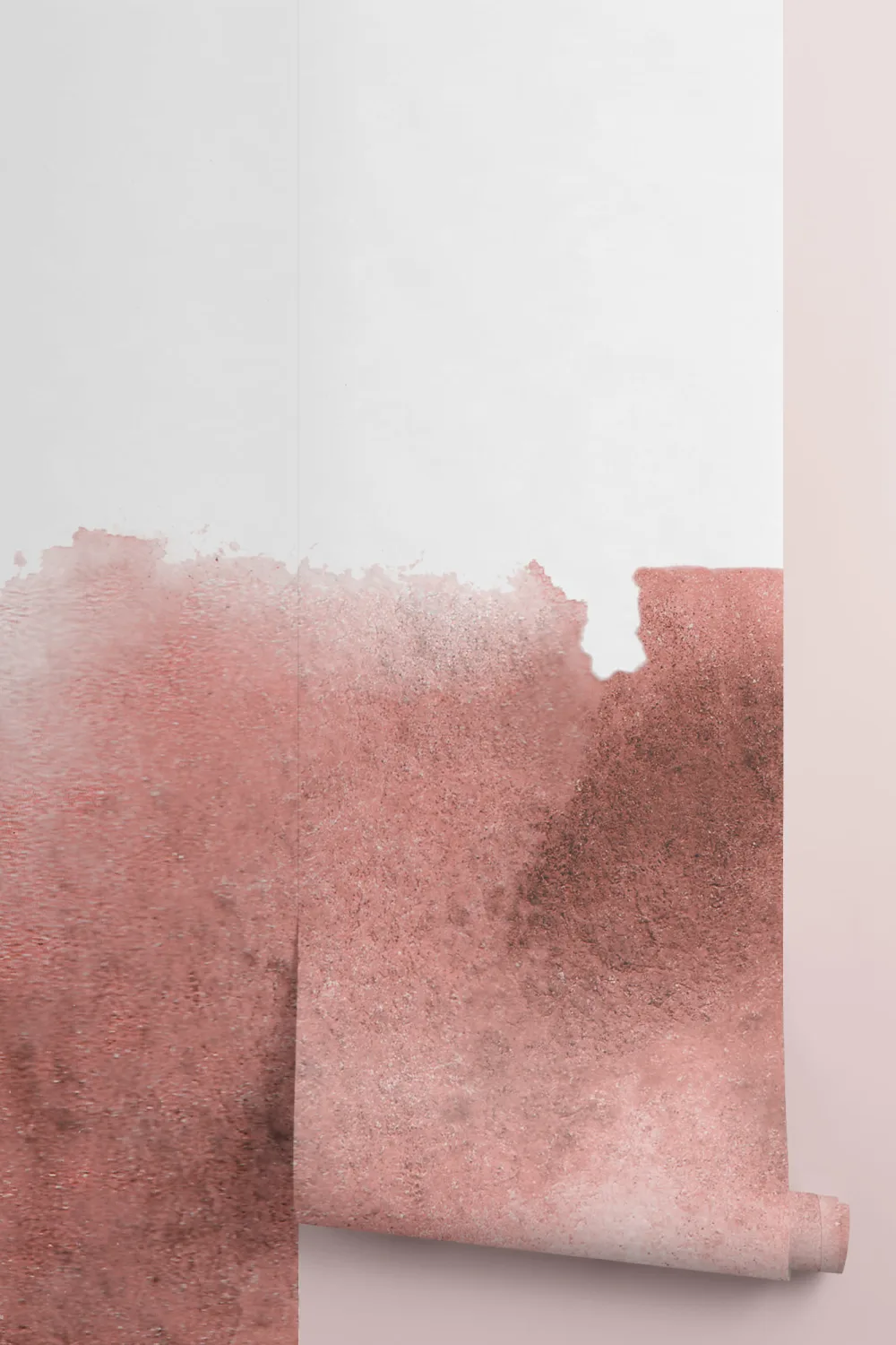 Papier Peint Panoramique Aquarelle Dégradé Rouge en Fond Blanc