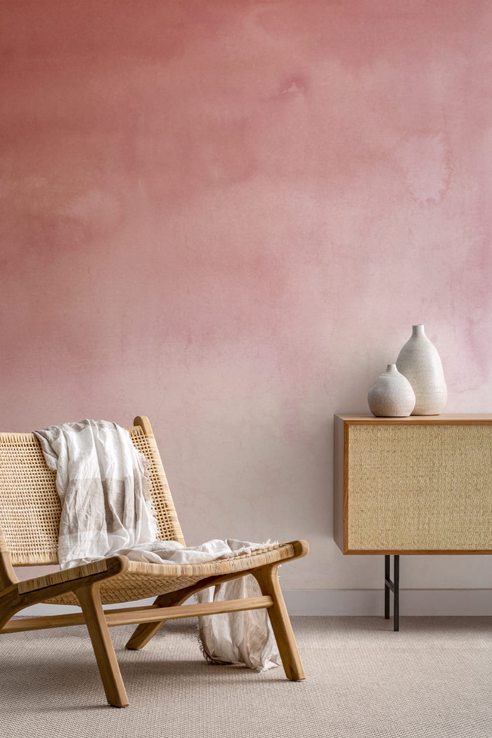 Red Grunge Watercolor Paint Wallpaper Mural