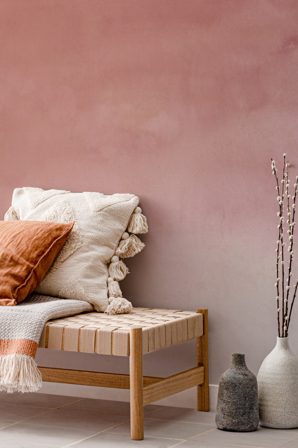 Red Grunge Watercolor Paint Wallpaper Mural