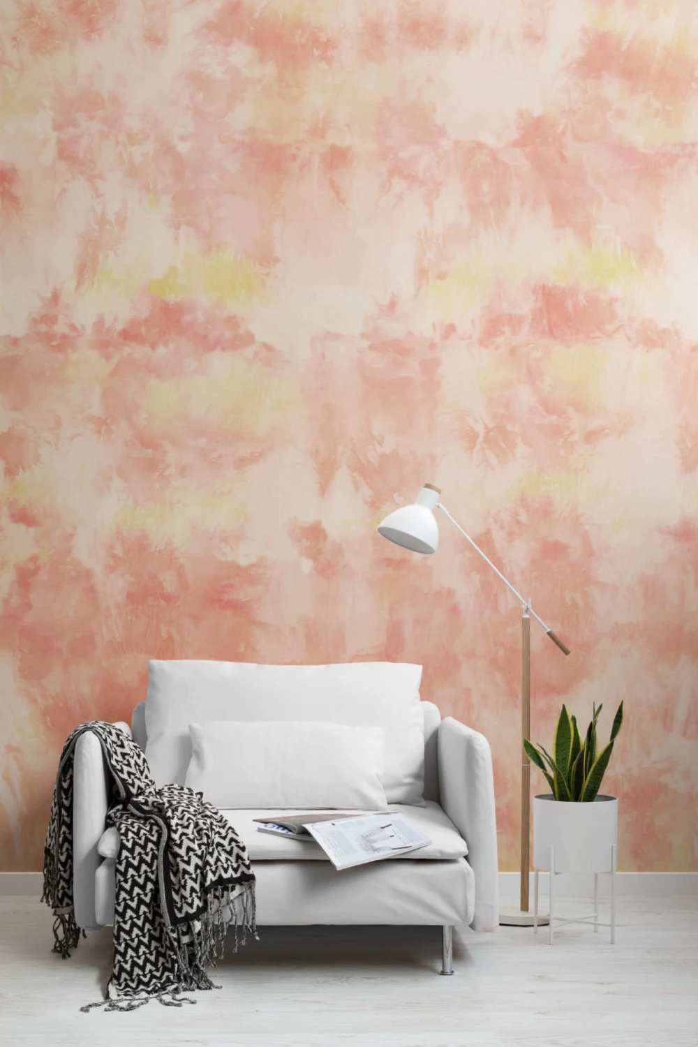 Cool Orange & Yellow Tie Dye Wallpaper Mural