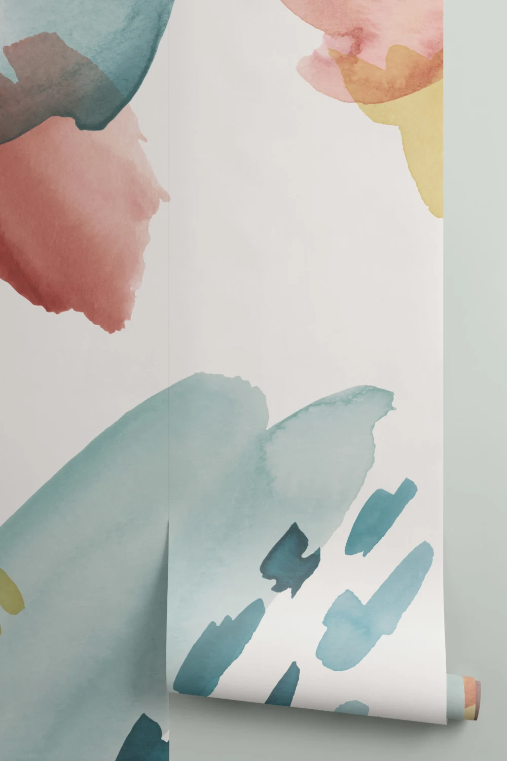 Multi-colorat Abstract acuarelă perie Strokes Wallpaper Mural