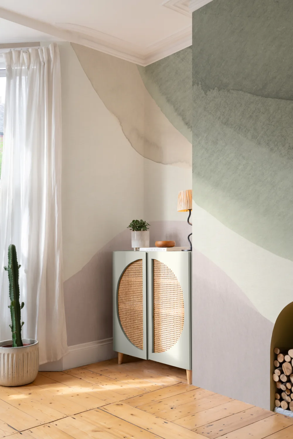 Calming Watercolour Shapes Abstract Wallpaper Mural