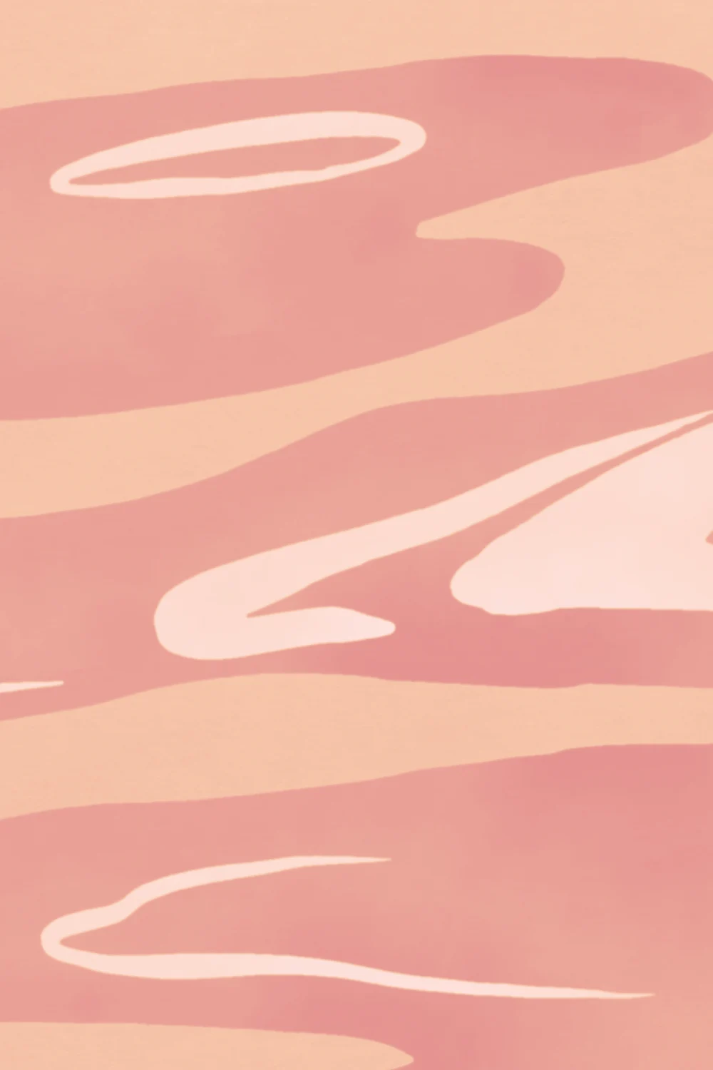 Peach Hand Painted Water Rippling Effect Mural