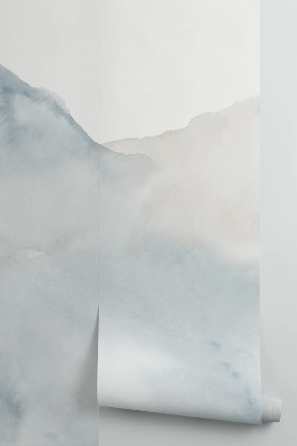 Blue Surging Abstract Watercolor Mural