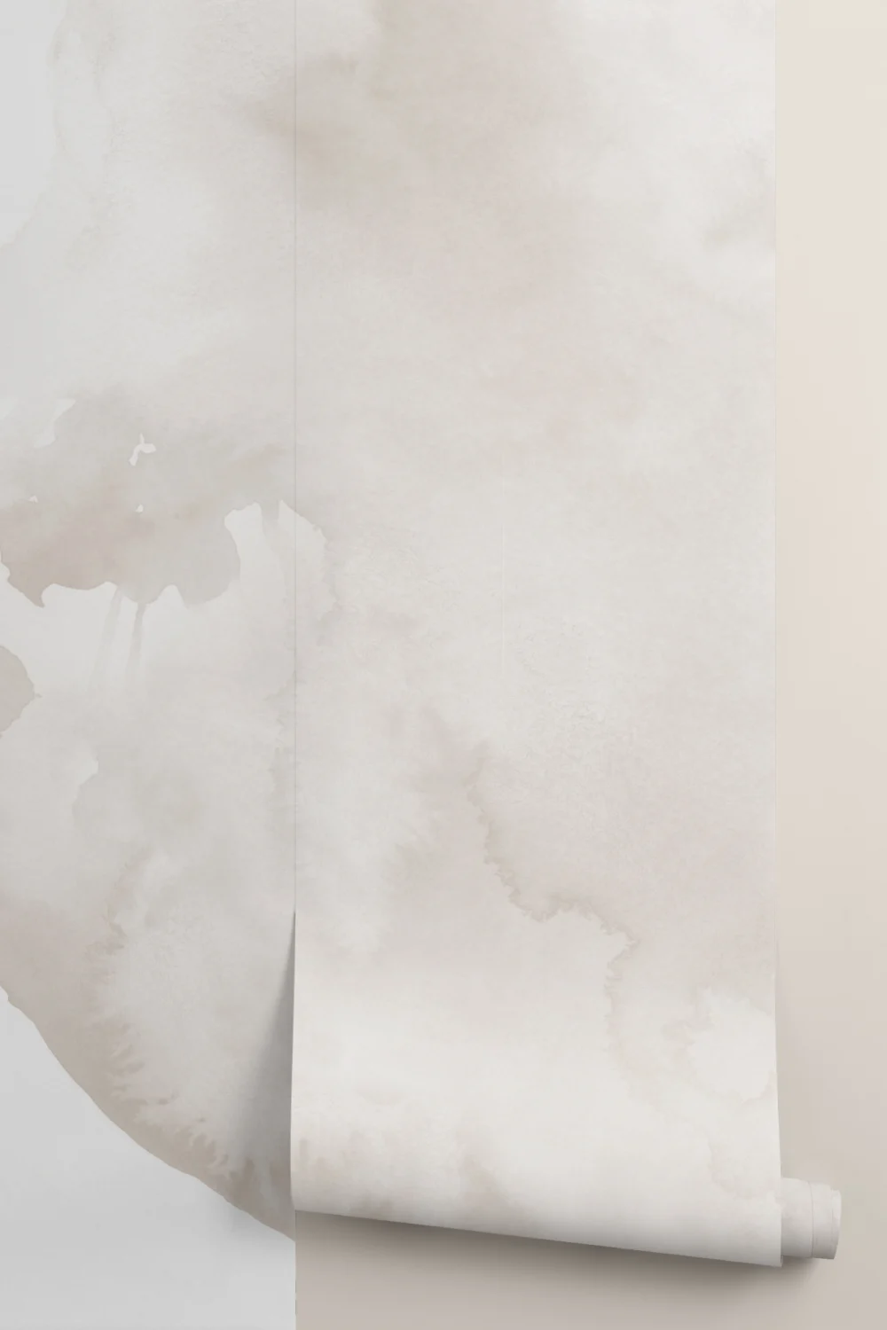 Beige Swilling Abstracte Aquarel Muurschildering