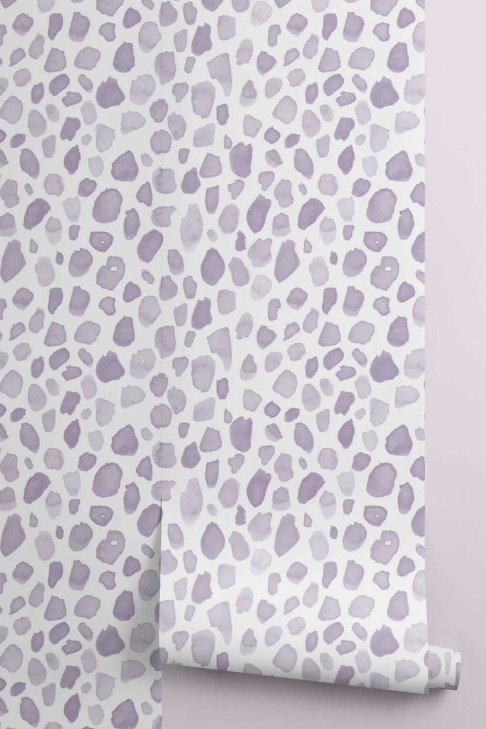 Lilac Watercolor Paint Spot Pattern Wallpaper Mural