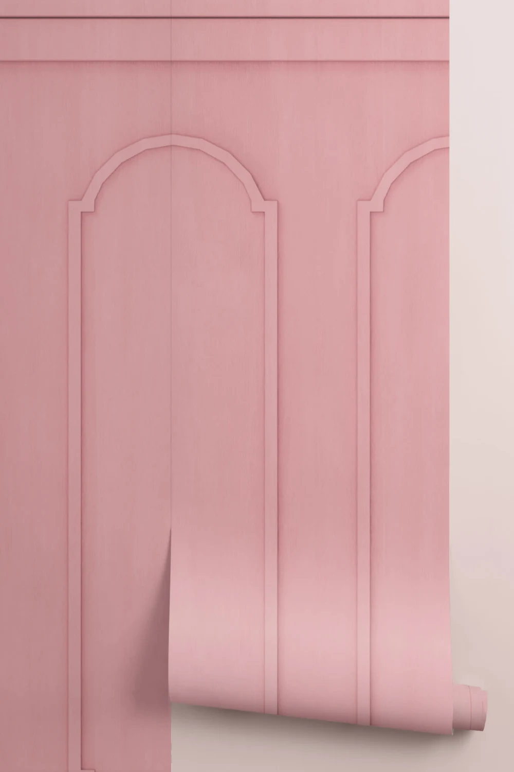 Fototapete Gewölbtes Georgisches Holzpaneel Pink