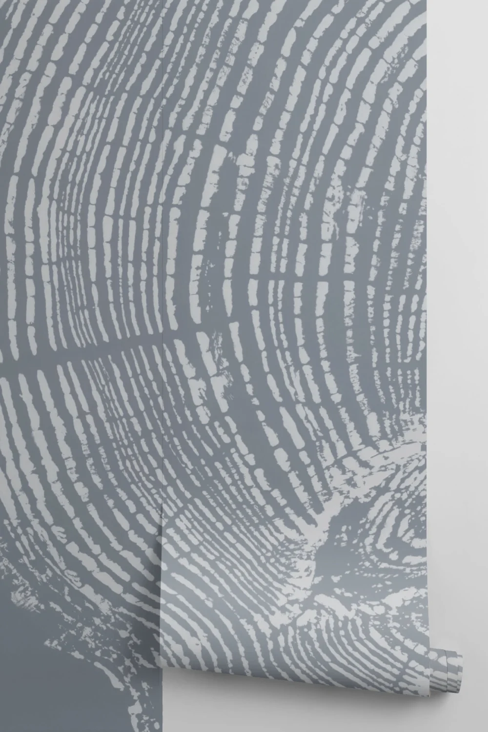 Mural Papel Pintado de Madera con Tocón de Árbol en Azul Gris