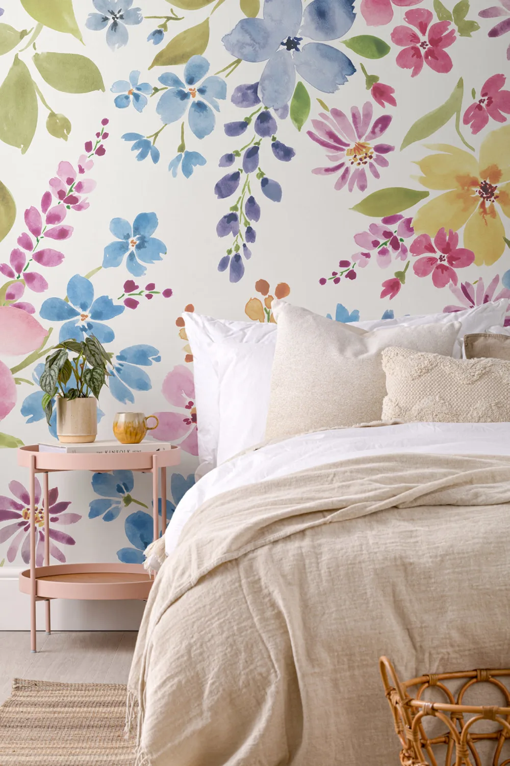 Colorful Watercolor Flower Mural