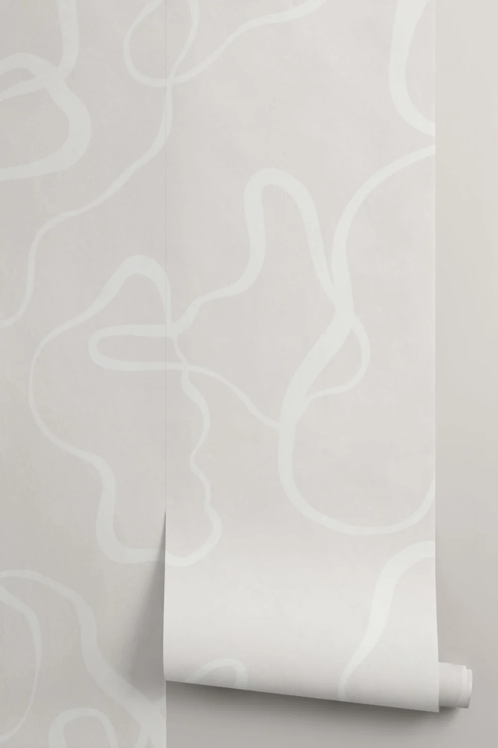 Neutral Modern Abstract Scribble Drawing Wallpaper Mural