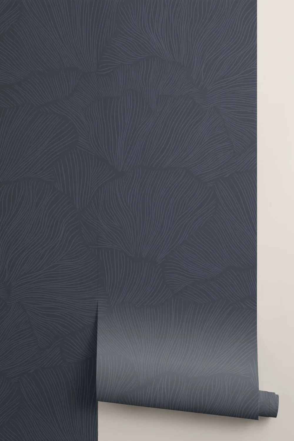 Navy Minimalist Mushroom Wall Mural