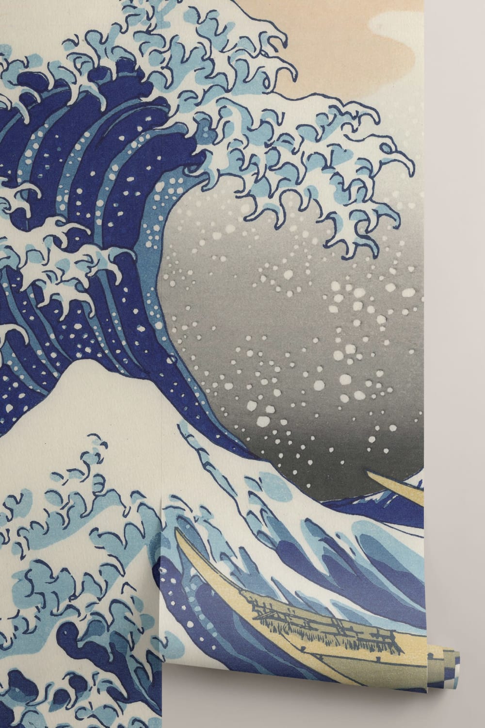 A Grande Onda ao largo de Kanagawa por Hokusai Wallpaper Mural