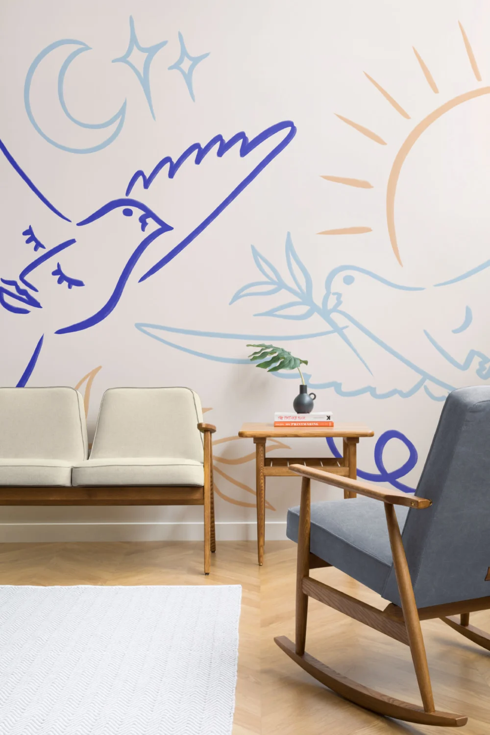 Colorful Abstract Dove Wall Mural