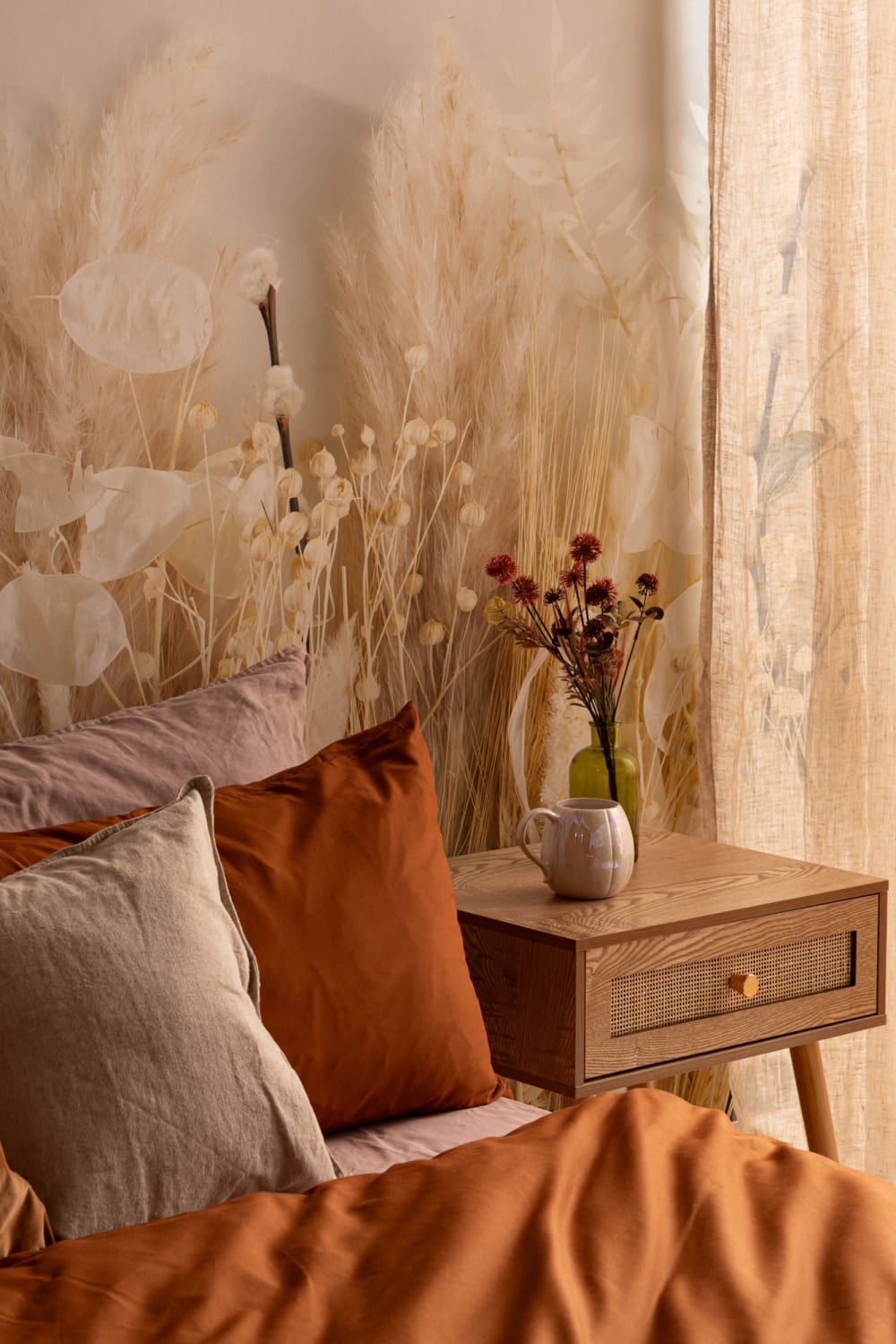 Field of Dried Flowers Wallpaper Mural