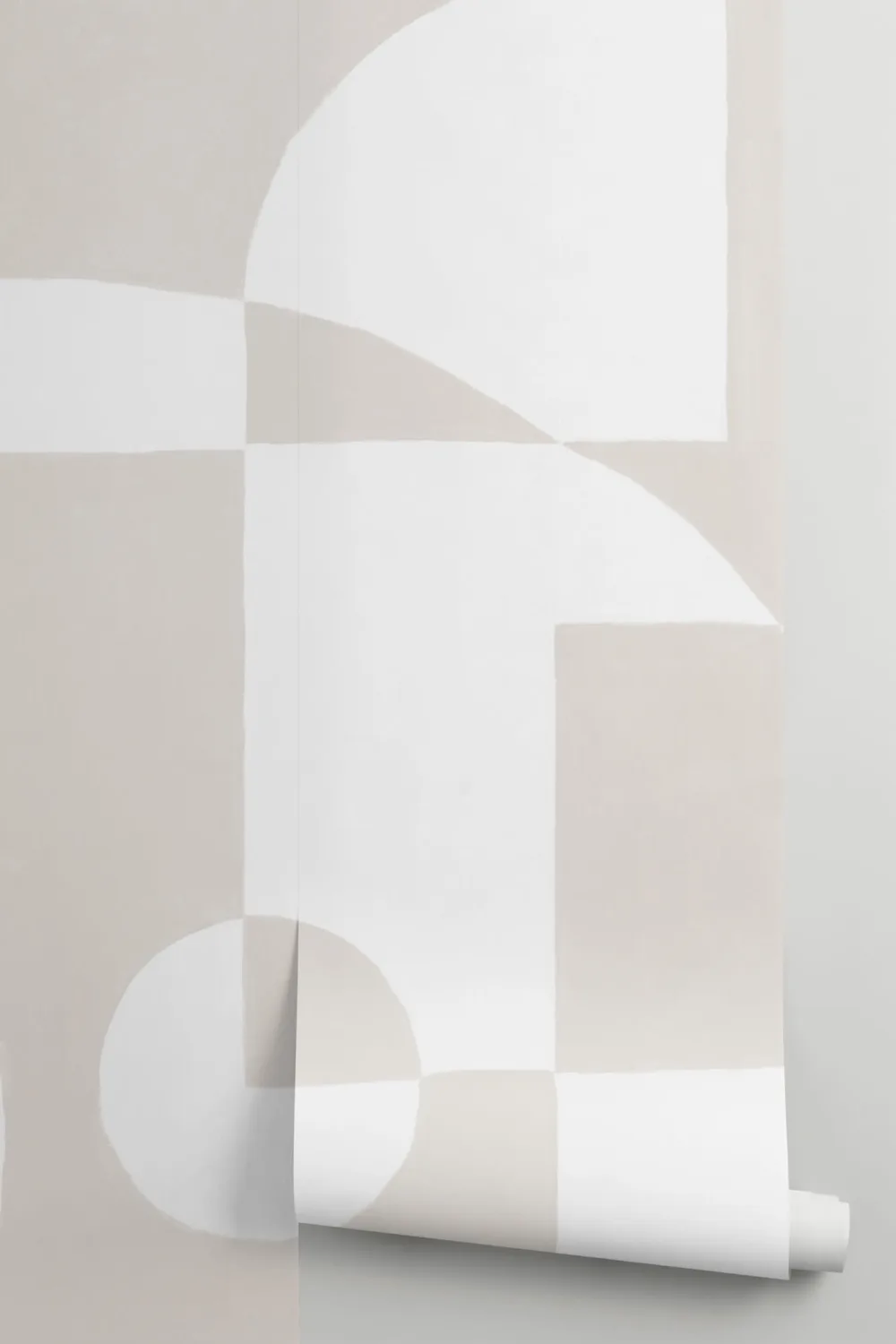 Beige Skandinavisk Abstrakt Geometrisk Fototapet