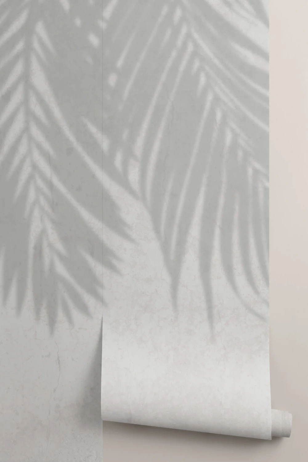 Gray Palm Leaf Shadow Concrete Effect Wallpaper Mural