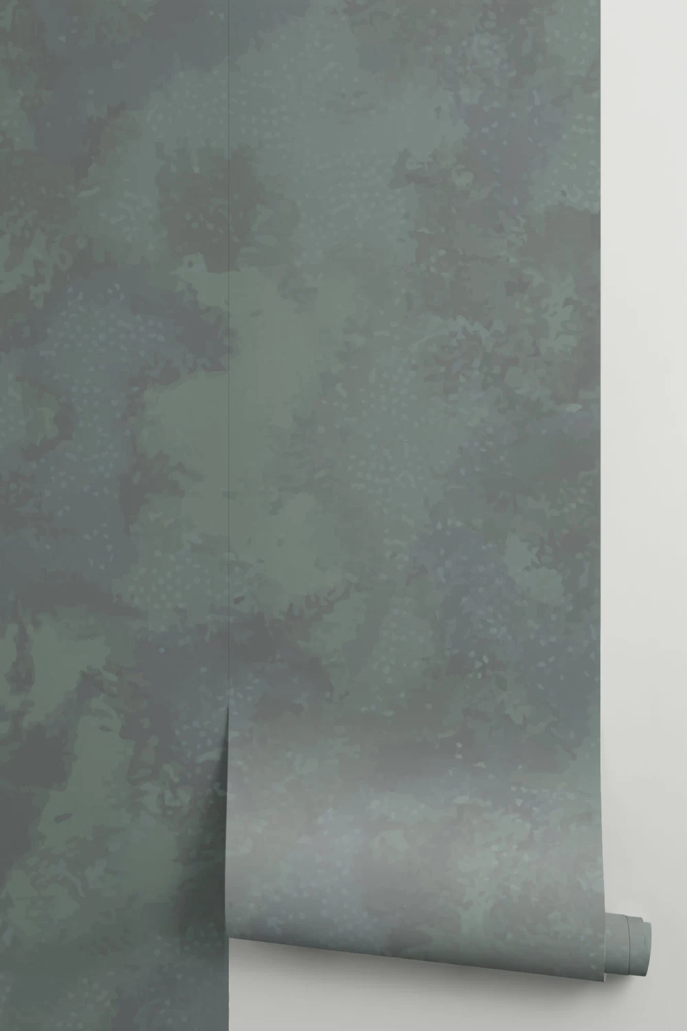Papel Pintado Verde Oscuro Efecto Musgo