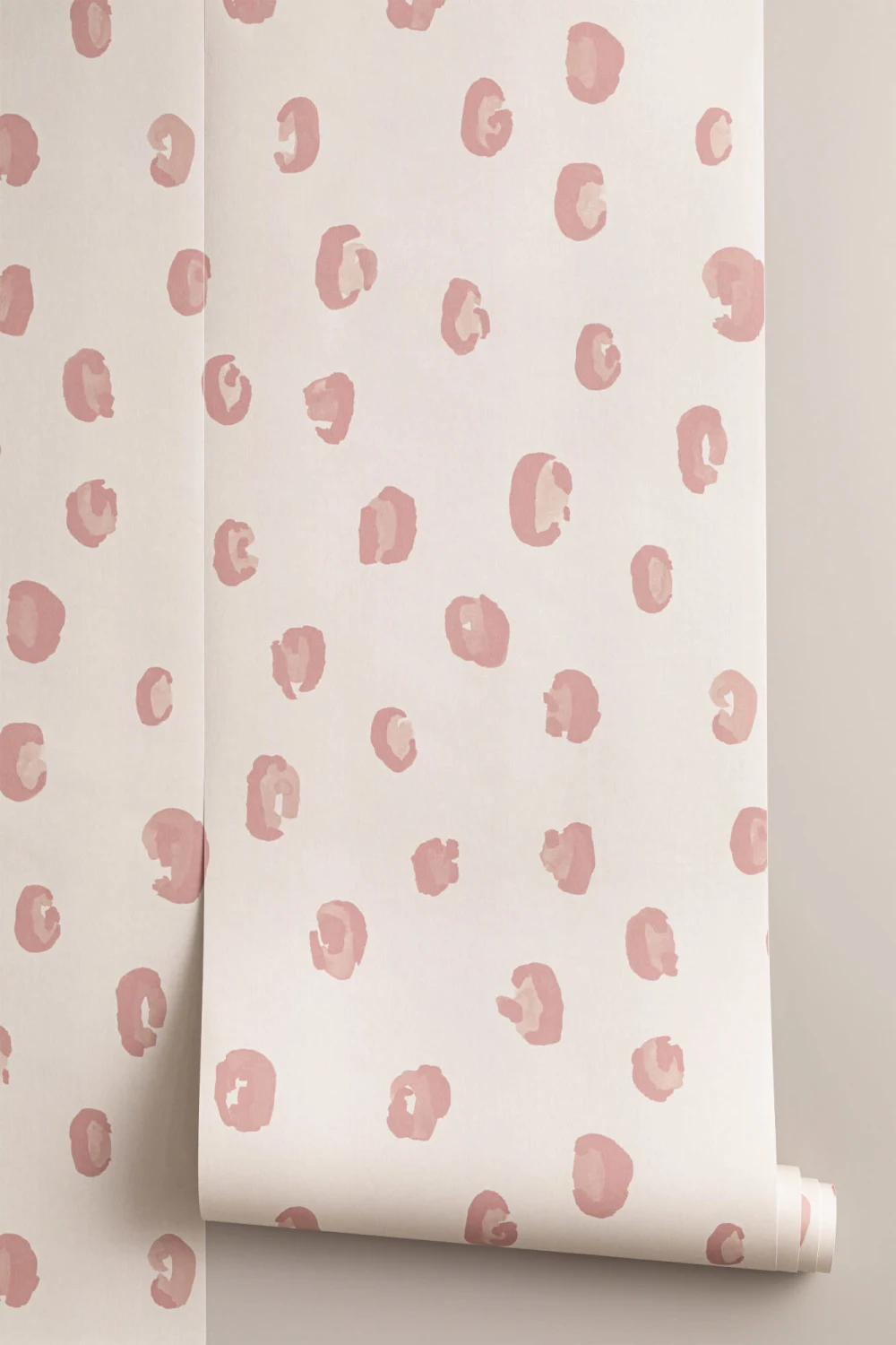 Pink and Neutral Watercolor Leopard Print Repeat Pattern Wallpaper