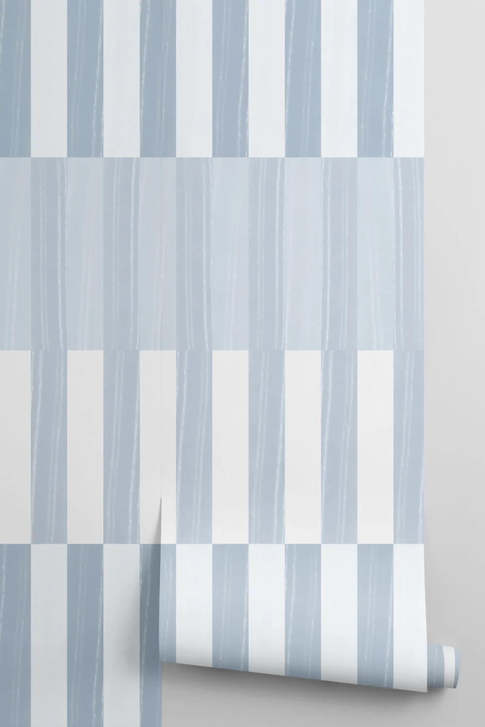 Blue Color Block Vertical Stripe Wallpaper Mural