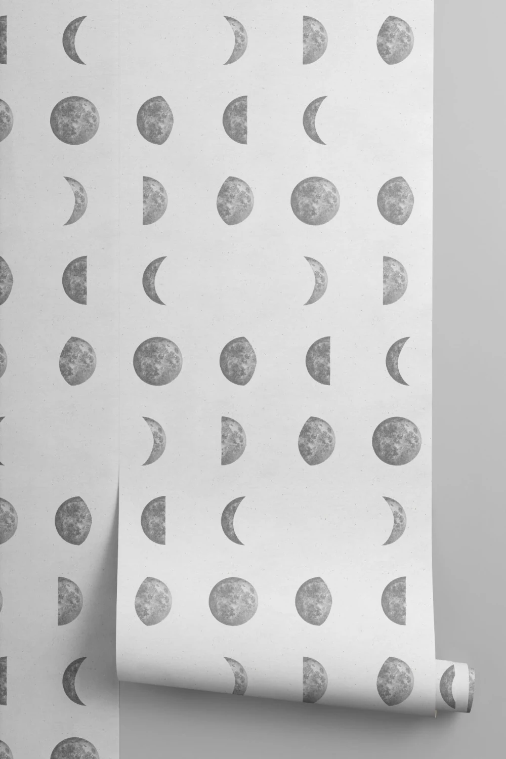 Illustrated Moon Phases Repeat Pattern Wallpaper