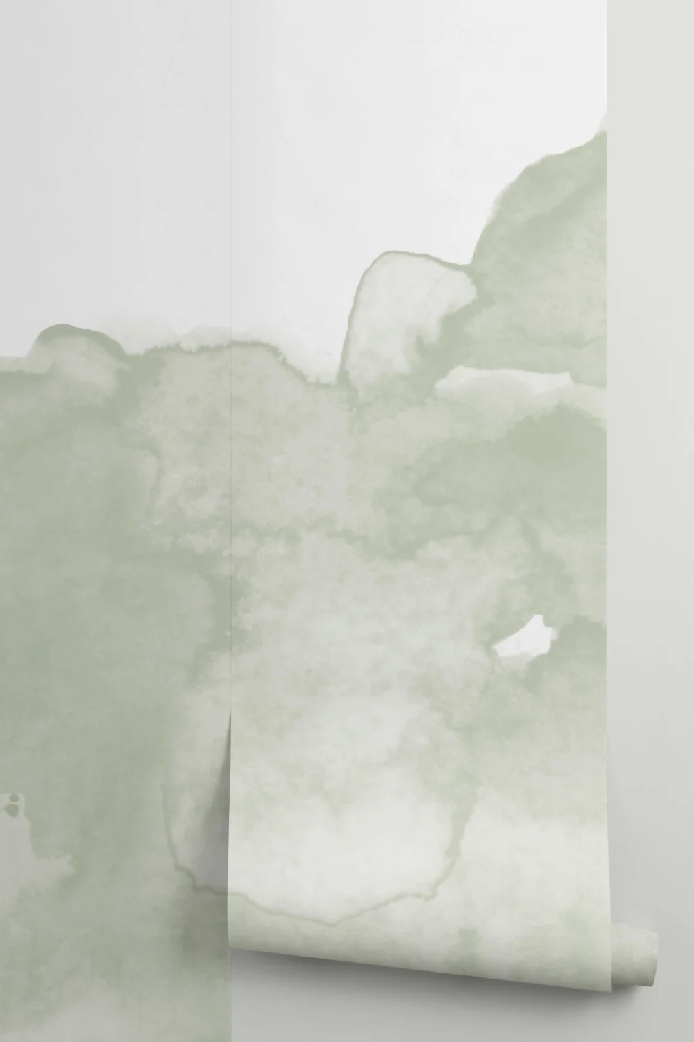Salvie verde Abstract acuarelă Wallpaper Mural