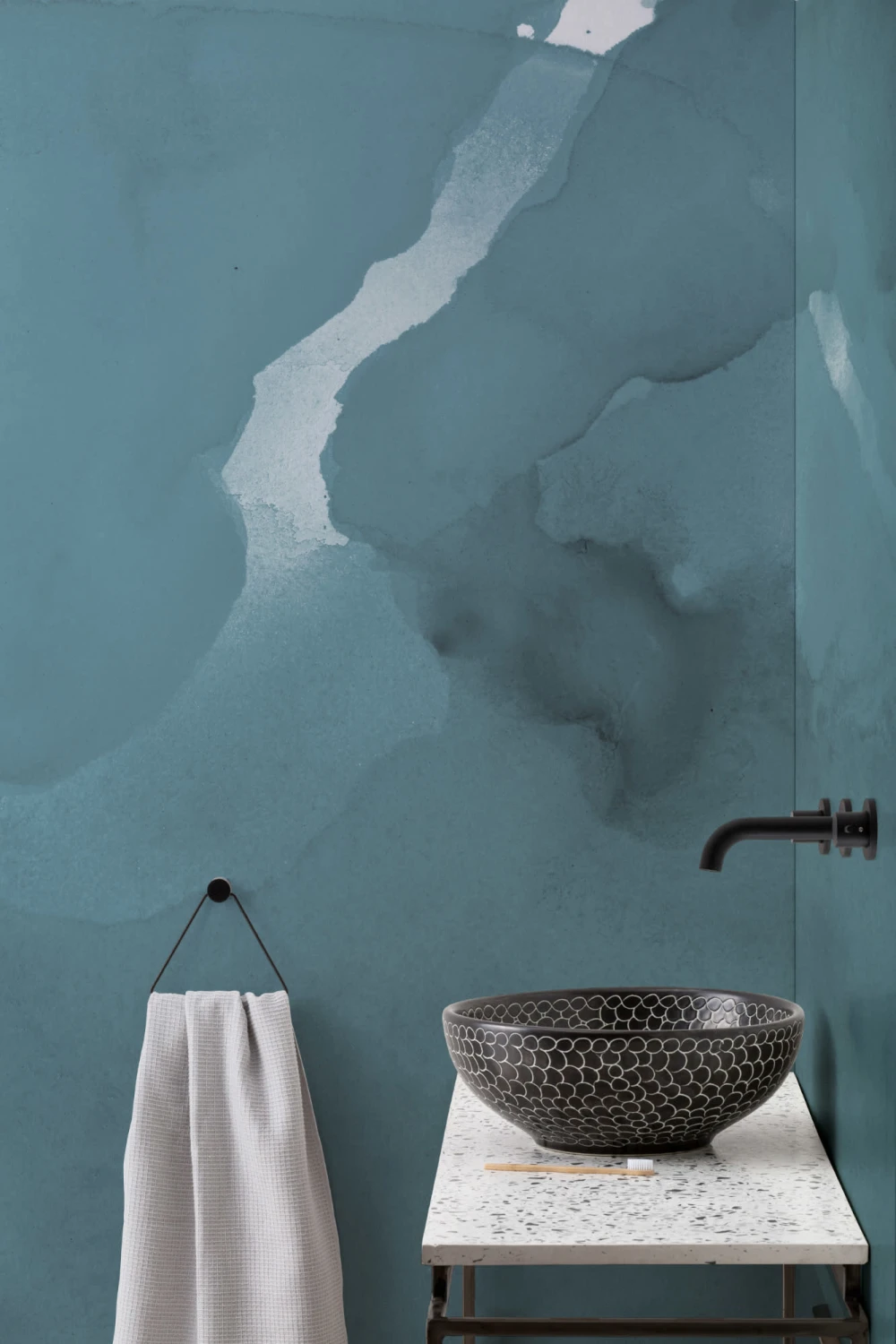 Envy Teal acuarelă Wallpaper Mural