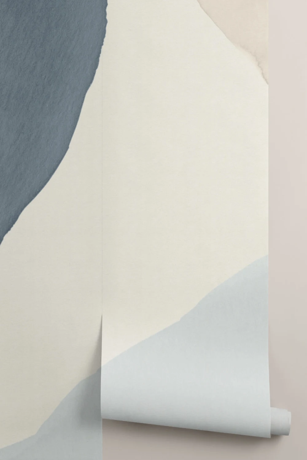 Abstract Blue Shapes Watercolour Mural
