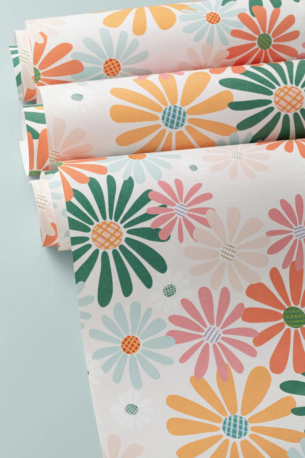 Groot helder bloemenbehang