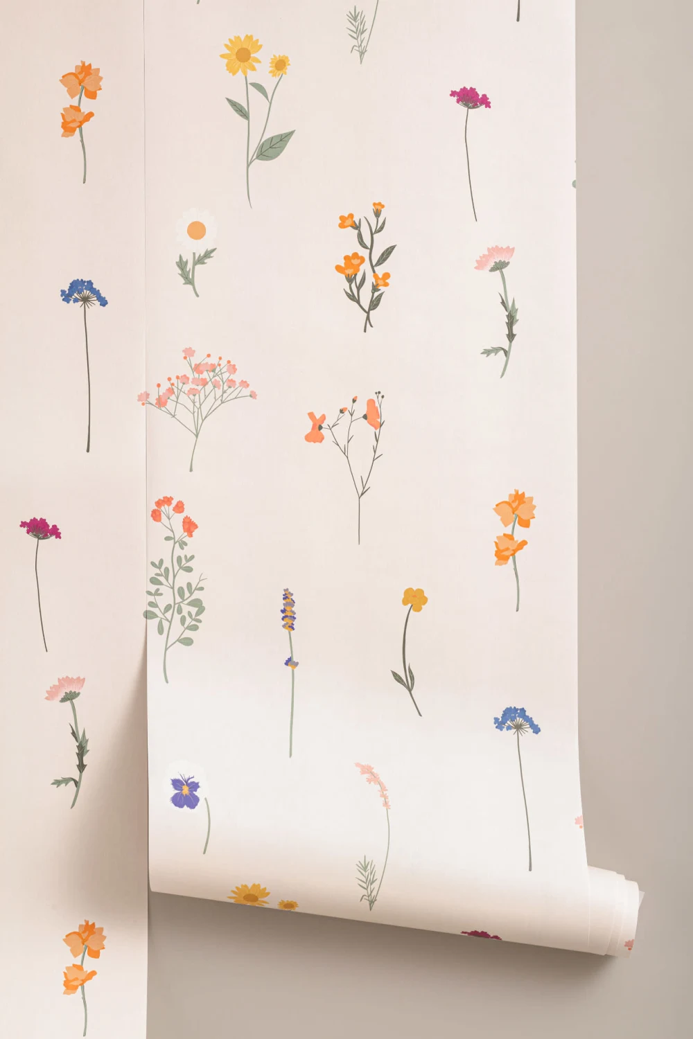Pressed Flower Repeat Pattern Wallpaper