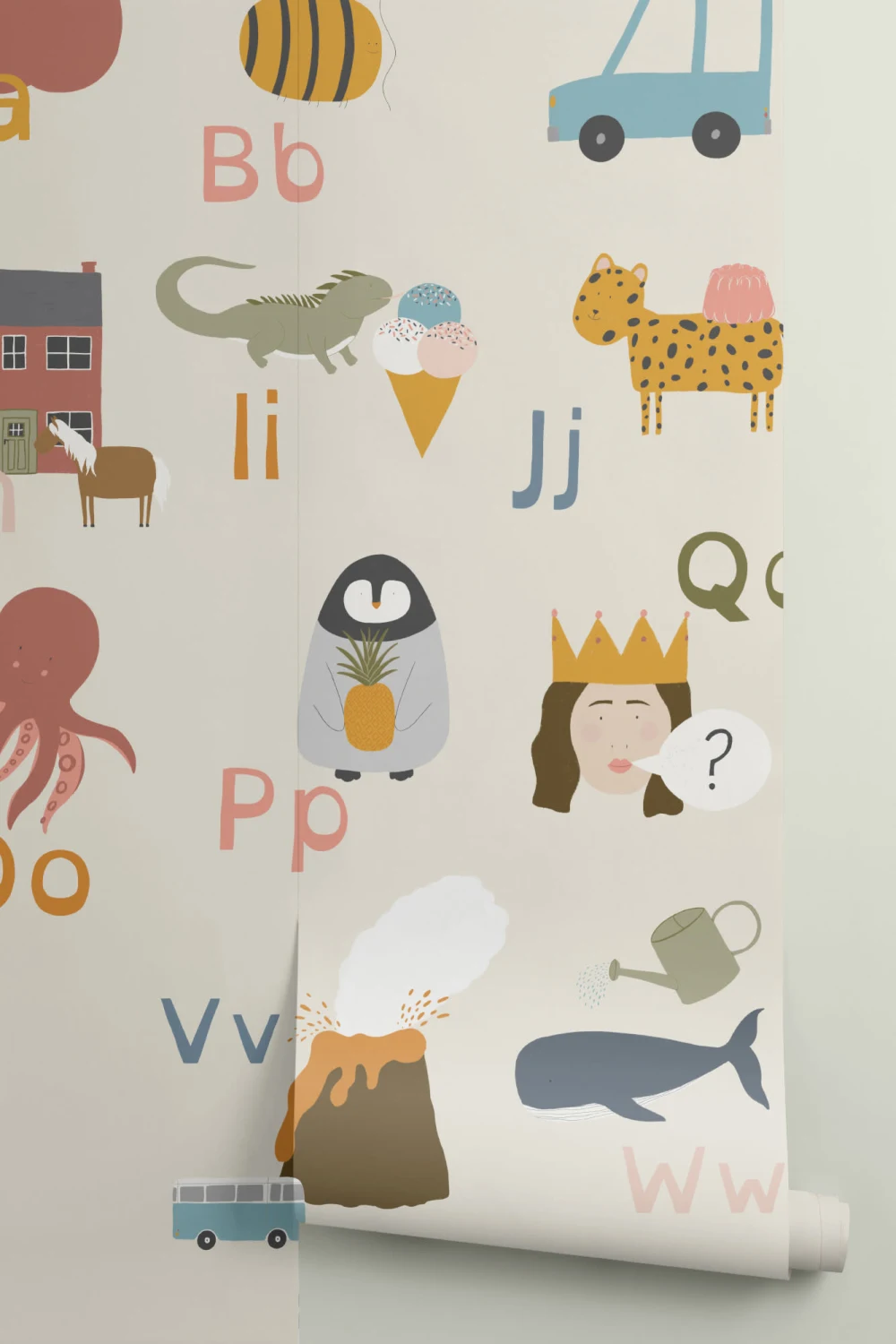 Lapset Fun Educational kuvitettu aakkoset kuvatapetti