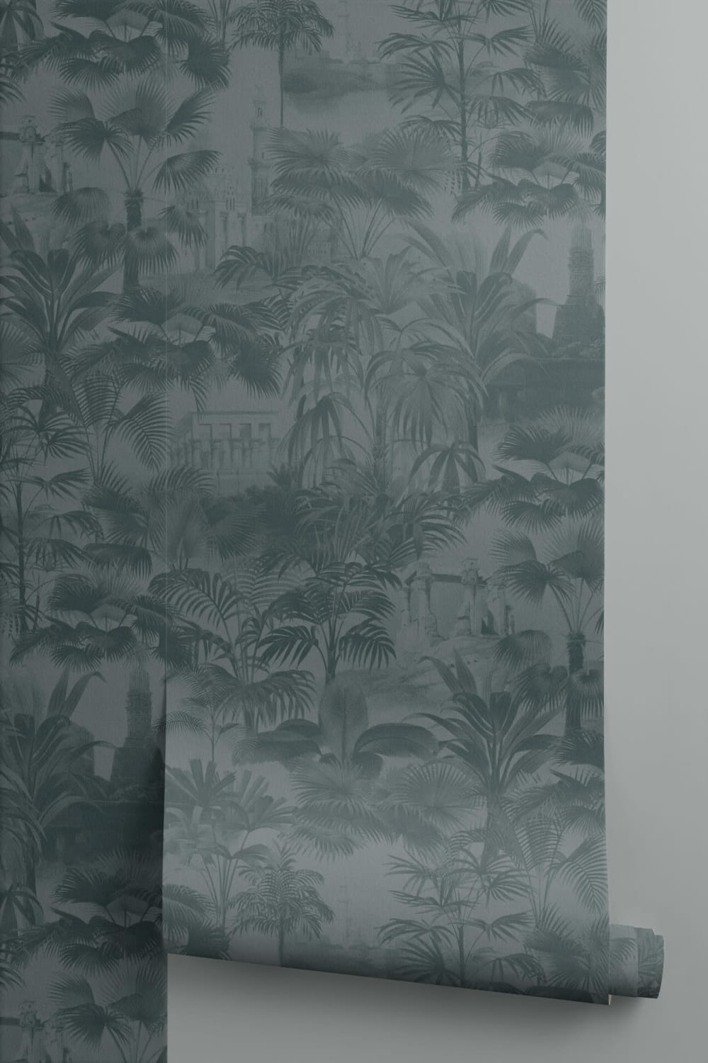 Blå Vintage Tropical Jungle Bakgrunn