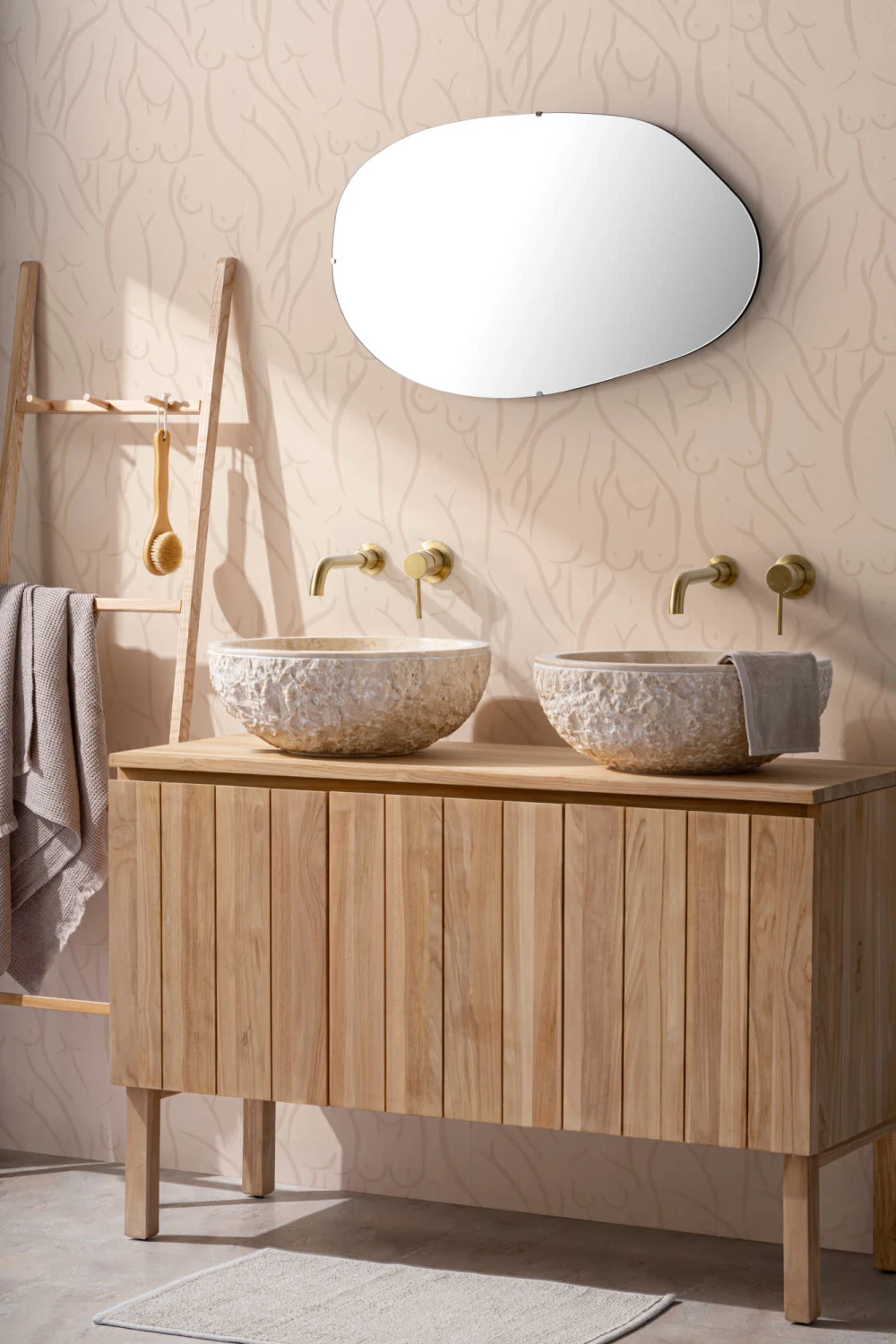 Carta da parati pattern di donna nuda beige
