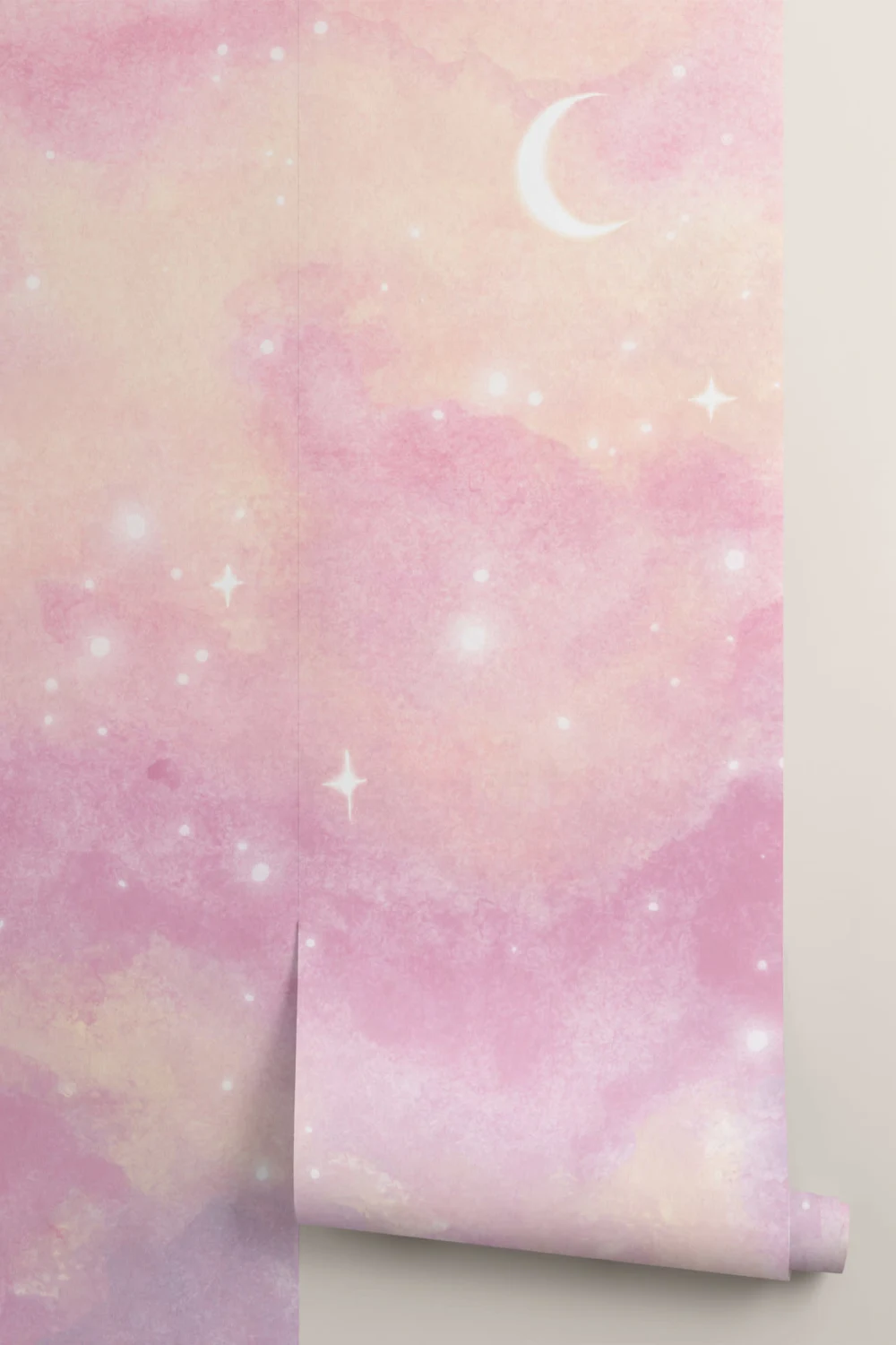 Pink Sunset Starry Sky Wallpaper Mural