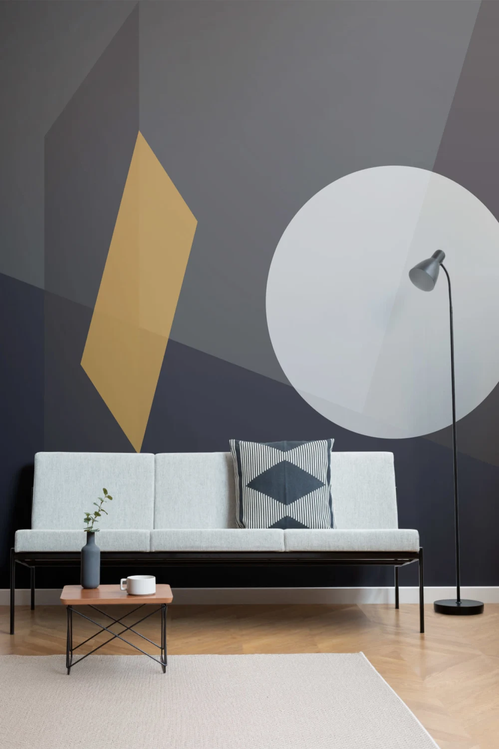 Mid Century Modern Circle Geometrinen kuvatapetti