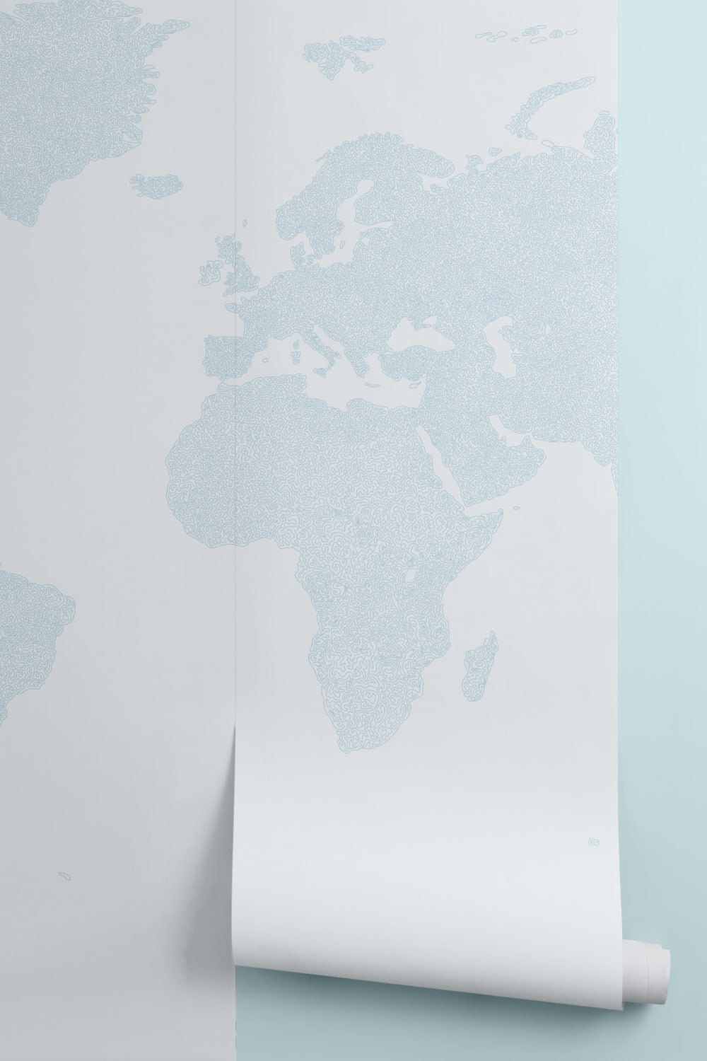 Blue Abstract Vector World Map Wallpaper Mural