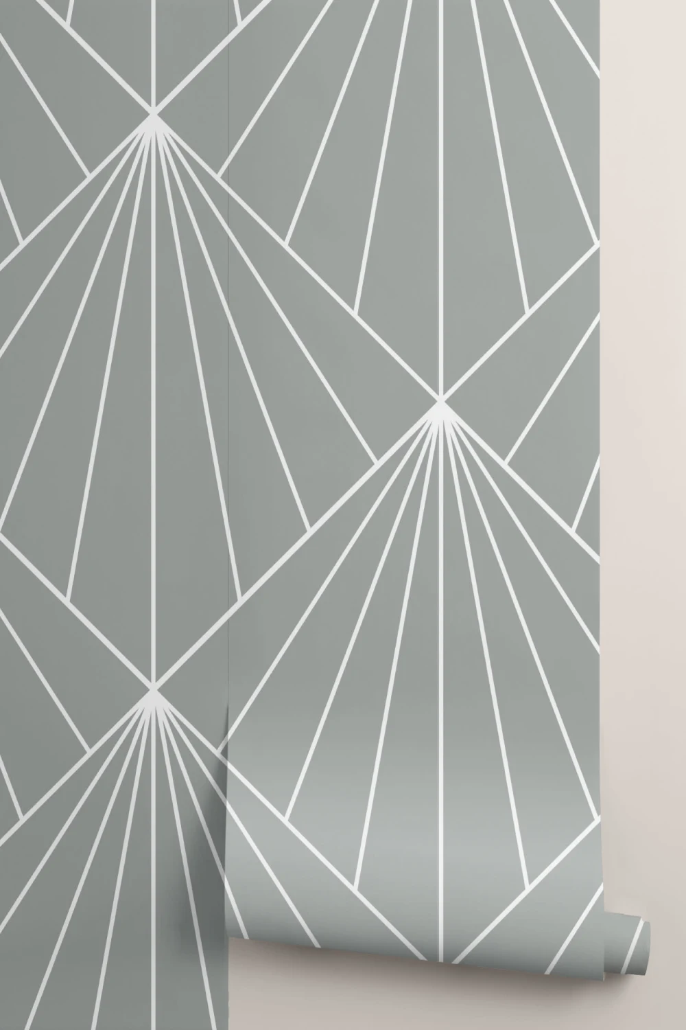 Gray Geometric Art Deco Print Wallpaper Mural