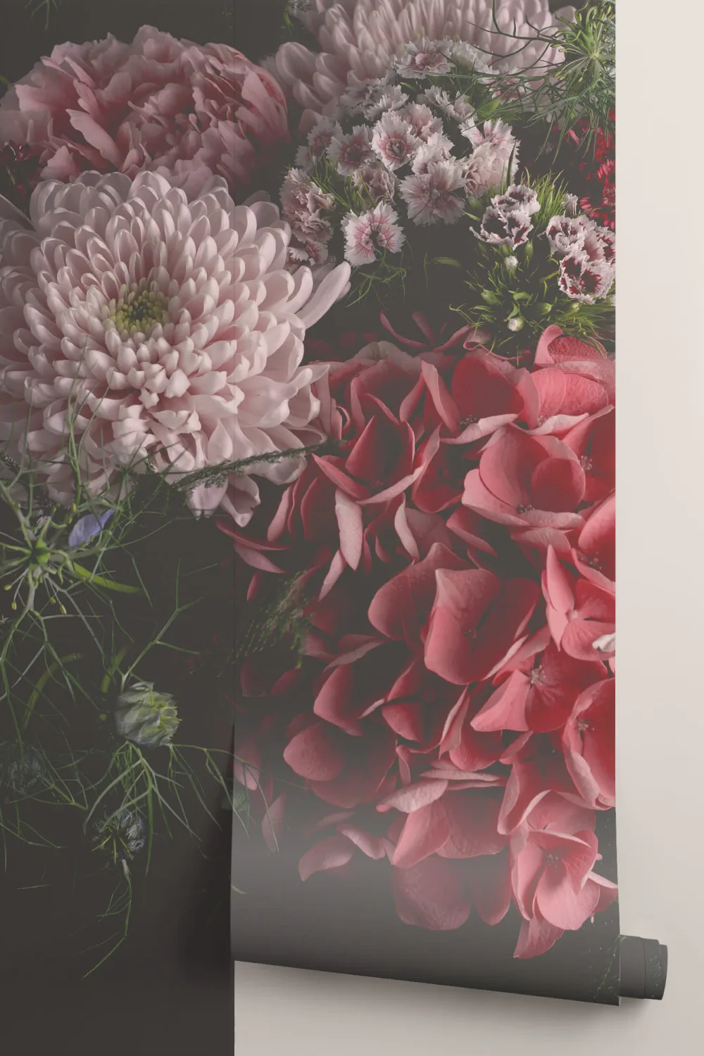 Fototapete Große Düstere Blumenfotografie in Dunklen Farbtönen
